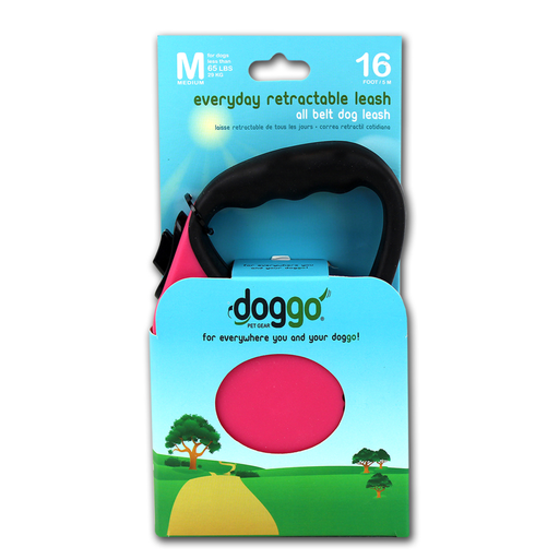 [ALDGORLSHPKMD] Alcott Doggo everyday retractable leash 5m, M, pink