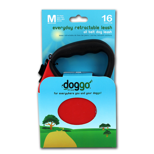[ALDGORLSHRDMD] Alcott Doggo everyday retractable leash 5m, M, red