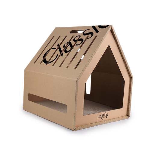 [AP2395] afp-All for Paws Classic Comfort Home Sweet Home Cardboard Hideaway Scratcher