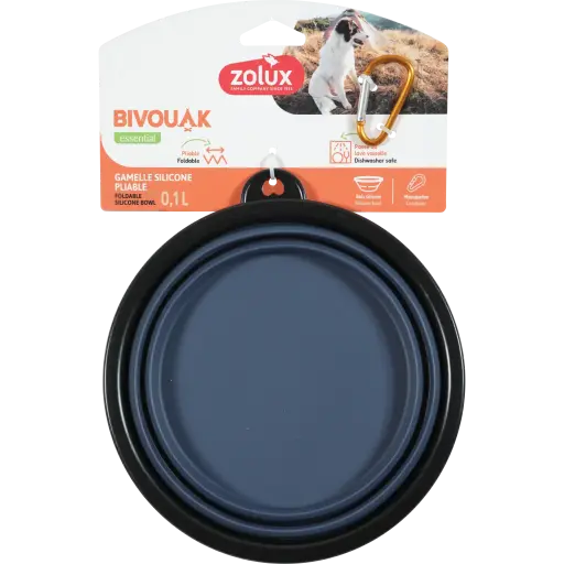 [ZL474247BLE] Zolux BVK Foldable Soft Bowl Blue, 1 L