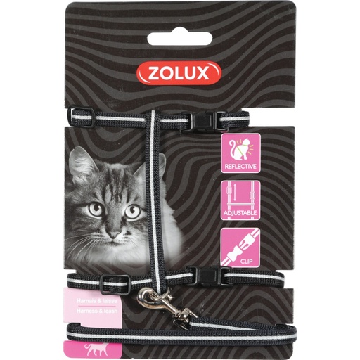 [ZL520021NOI] Zolux Cat Harness & Leash Kit Black