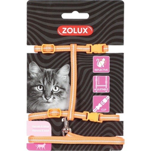 [ZL520021ORA] Zolux Cat Harness & Leash Kit Orange