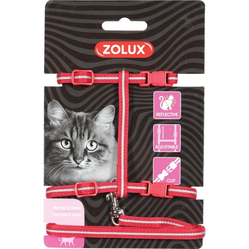 [ZL520021RGE] Zolux Cat Harness & Leash Kit Red