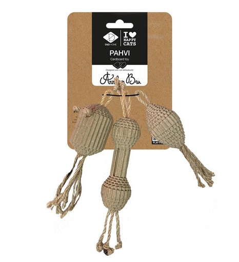 [206772-1] D&D Home I Love Happy Cats Pahvi Cardboard Cat Toy - BEIGE/16X3X3CM