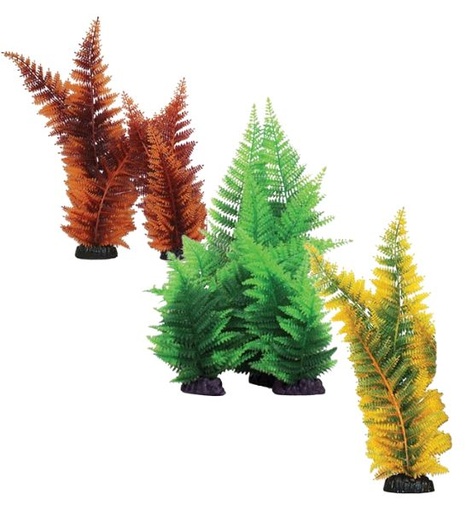 [407823-1] Hugo Kamishi Broad Leaf Fern Aquarium Plant Décor - GREEN/13CM