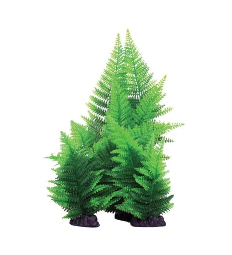 [407823-2] Hugo Kamishi Broad Leaf Fern Aquarium Plant Décor - GREEN/40CM