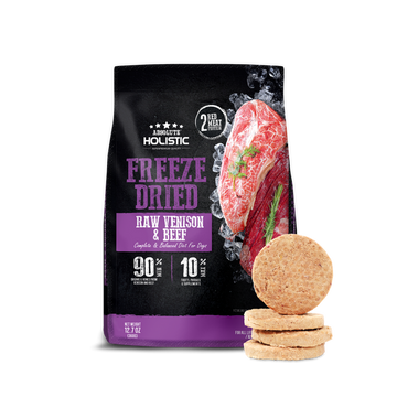 [105715-1] Absolute Holistic Freeze Dried Raw Venison & Beef Patty Dry Dog Food - 360G
