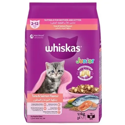 [110865-1] Whiskas Junior Tuna & Salmon Dry Cat Food - 1.1kg