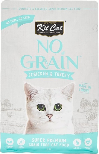 [3344] Kit Cat No Grain Chicken & Turkey Super Premium Cat Food 1kg 