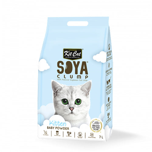 [4178] Kit Cat Soybean Litter Soya Clump Kitten Baby Powder Blue 7L