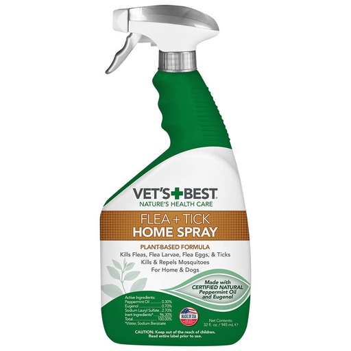 [1720] Vet's Best Flea & Tick Home Treatment Spray for Dogs 32oz