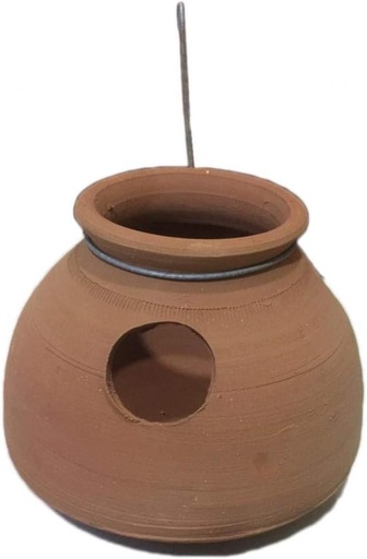 [TERA-POT-PAK-M] Terracotta Bird Nesting Pot Earthen Brooding Nest Size dia.20cm Door Size dia.5cm Medium