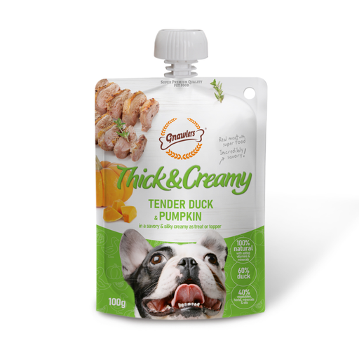 [GN12961] Gnawlers Thick & Creamy Dog Treat 100g-Tender Duck & Pumpkin [8pcs/case]