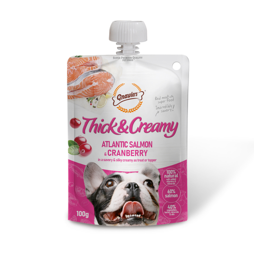 [GN12985] Gnawlers Thick & Creamy Dog Treat 100g-Atlantic Salmon & Cranberry [8pcs/case]