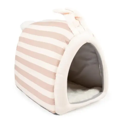 [LR14418] Duvo+ Striped Rabbit House Plush 23x32x30cm Multicolour