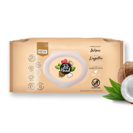 [CM90144ZL1] Pet Head Sensitive Soul Wipes 100/pk