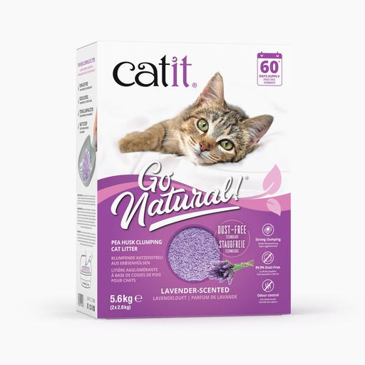 [HA44146] Catit Go Natural! Pea Husk Clumping Cat Litter, Lavender Scent 2 x 2.8 kg (5.6 kg)