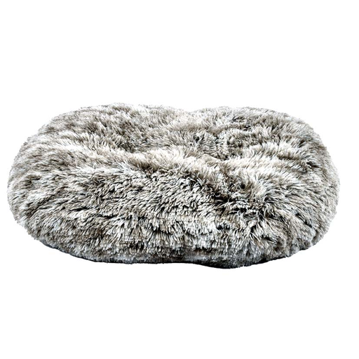 [BOCNPOIL_99_055] Bobby Oval Furry Cushion Bicolour Black 55 x 45 cm