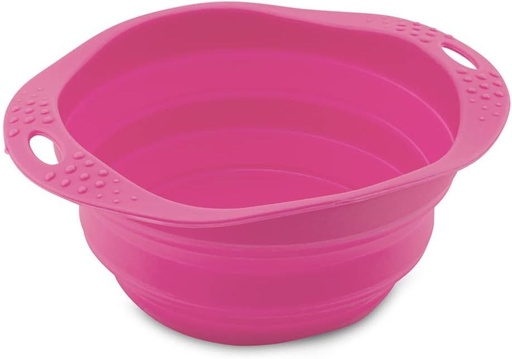 [300412-PINK-Medium] Beco Pets Collapsible Travel Dog Bowl PINK-Medium