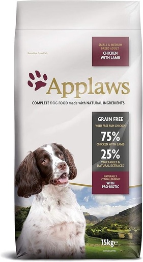 [302902-15KG] Applaws Chicken with Lamb Small & Medium Breed Adult Dry Dog Food 15KG