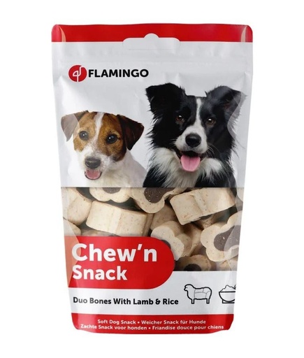 [74831686-OS] Flamingo Chew'n Snack Duo Bones Dog Treats 150g OS