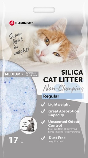 [1030326-2.25KG] Flamingo Silica Medium Grains Cat Litter 2.25KG