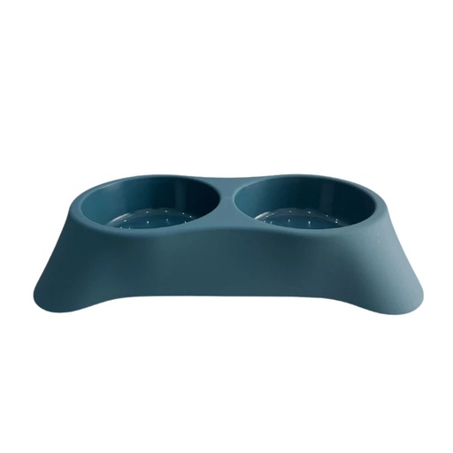[PC-423319] Cozy Paws Dual Pet Feeding Bowl Plastic-28.5x16x5.5cm-Blue