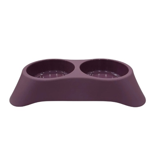 [PC-423333] Cozy Paws Dual Pet Feeding Bowl Plastic-28.5x16x5.5cm-Purple