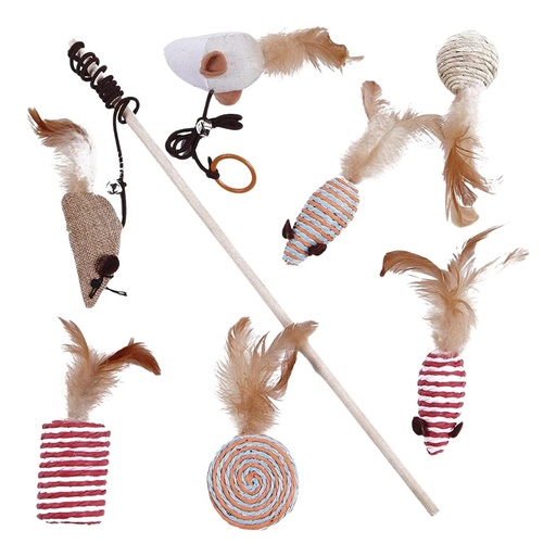 [PC-424033] Cozy Paws 7-Piece Interactive Cat Toy Set
