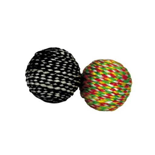 [PC-301759] Cozy Paws Rainbow Rope Ball Cat Toy- Pack of 2
