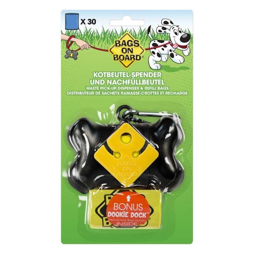 [1035] BOB - Bags on Board Waste Pick-up Bag Dispenser Bone Black 30bags