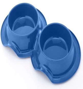[PC-0088-38B] Pets Club Plastic Double Bowl Anti-Ant Without Bowl, 98 ml, Size 38*21*5.5 Cm-B