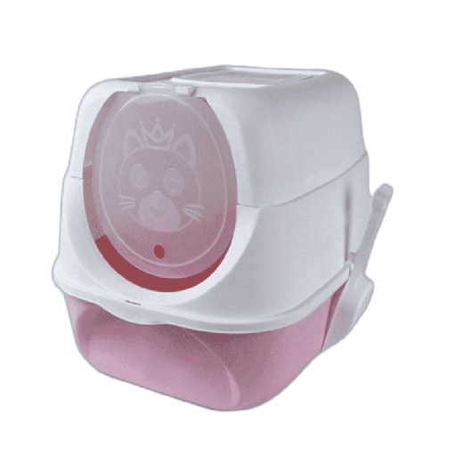 [PC-4399-P] Cozy Paws Large Hooded Cat Toilet-57*41*38cm - Pink