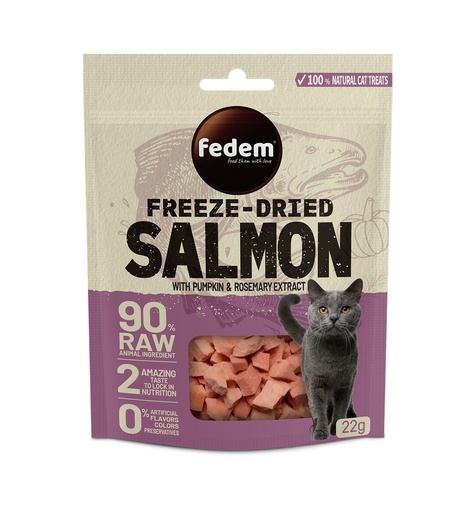 [PC-50222] Fedem Freeze-Dried Cat Treat – Salmon & Pumpkin 22g