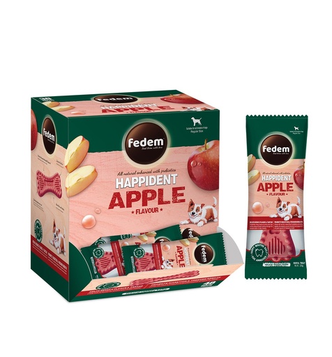 [PC-51403] Fedem Happident Regular Dog Treat – Apple Flavour 20g x 48pcs