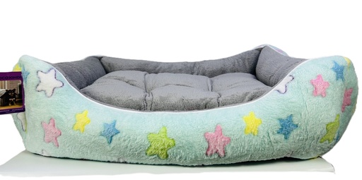 [PC-CK-09528] Coco Kindi  Washable Sofa Fur Bed - Size #4-80 x 80 x 13 cm - STAR PATTERN