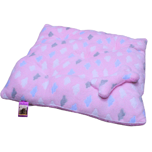[PC-CK-09965] Coco Kindi Cushion With Bone Pink Color Cloud Pattern Washable Fur Bed - Size 2 - 55x65cm