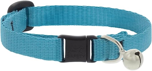 [15027] LupinePet Basics Cat Collar with Bell 1/2in Aqua 8-12" / 21-30cm