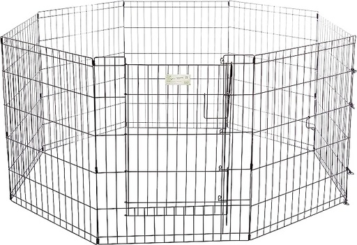 [1614] MidWest Black Exercise Pen With Full Max Lock Door Black 30inch