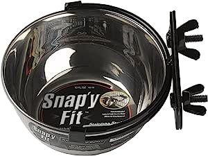 [1621] MidWest Snapy Fit Stainless Steel Bowl Silver / Black 10oz