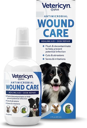 [1762] Vetericyn Plus Antimicrobial All Animal Wound And Skin Care Blue 3oz