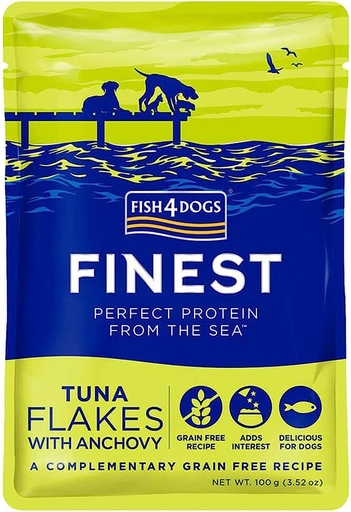 [300930-100g] Fish4Dogs Finest Tuna Flakes with Anchovy Wet Food 100gm