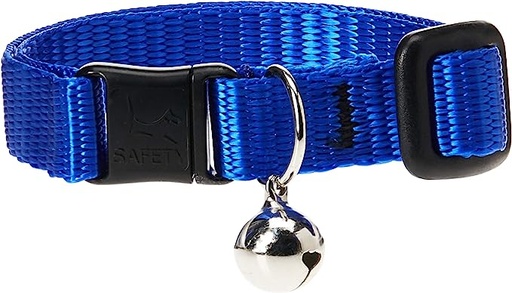 [334] LupinePet Cat Collar With Bell Blue 1/2"