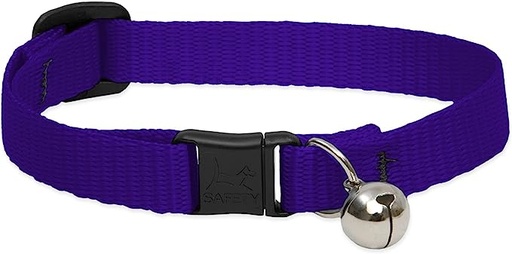 [343] LupinePet Cat Collar with Bell Basics Purple 1/2"