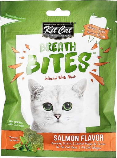 [4156] Kit Cat Breath Bites Salmon Flavor Green 60gm