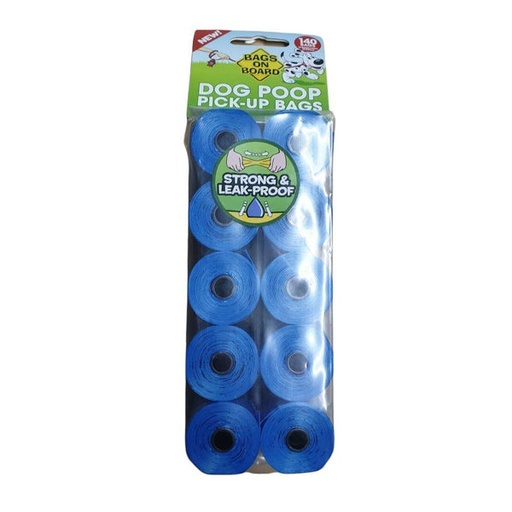 [4797] BOB - Bags on Board Dog Poo Bags Strong Leak Proof Dog Waste Bags Blue 140bags 10×14