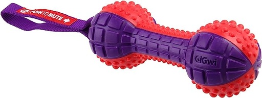 [6182] Gigwi Dumbell PUSH To Mute Squeaker Dog Toy