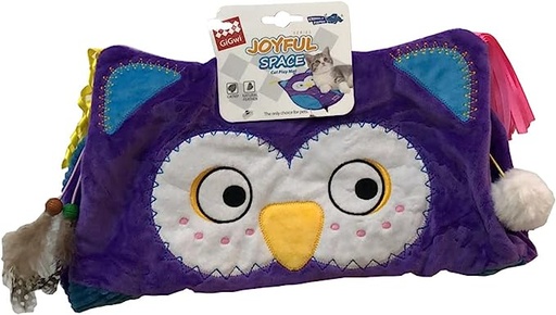 [7326] Gigwi Joyful Space Series Cat Play Mat Owl with Crinkle Paper & Catnip Bag Cat Toy