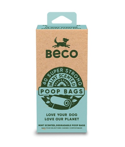 [745755-60 pcs] Beco Pets Bags Mint Scented Poo Bags 60pcs
