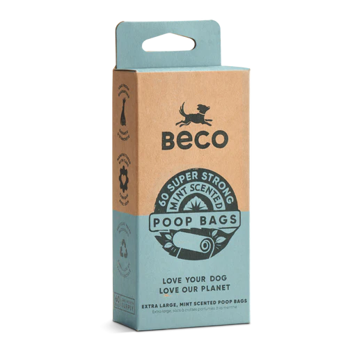 [754762-120 pcs] Beco Pets Mint Scented Dog Poo Bags 120 Refills 8 Rolls x 15bags